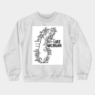 Lake Michigan Map Crewneck Sweatshirt